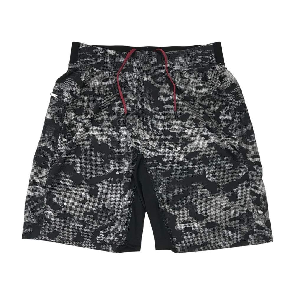 Lululemon T.H.E. Shorts Mens Small S Black Camo Gray 7” Unlined Gym Running Yoga